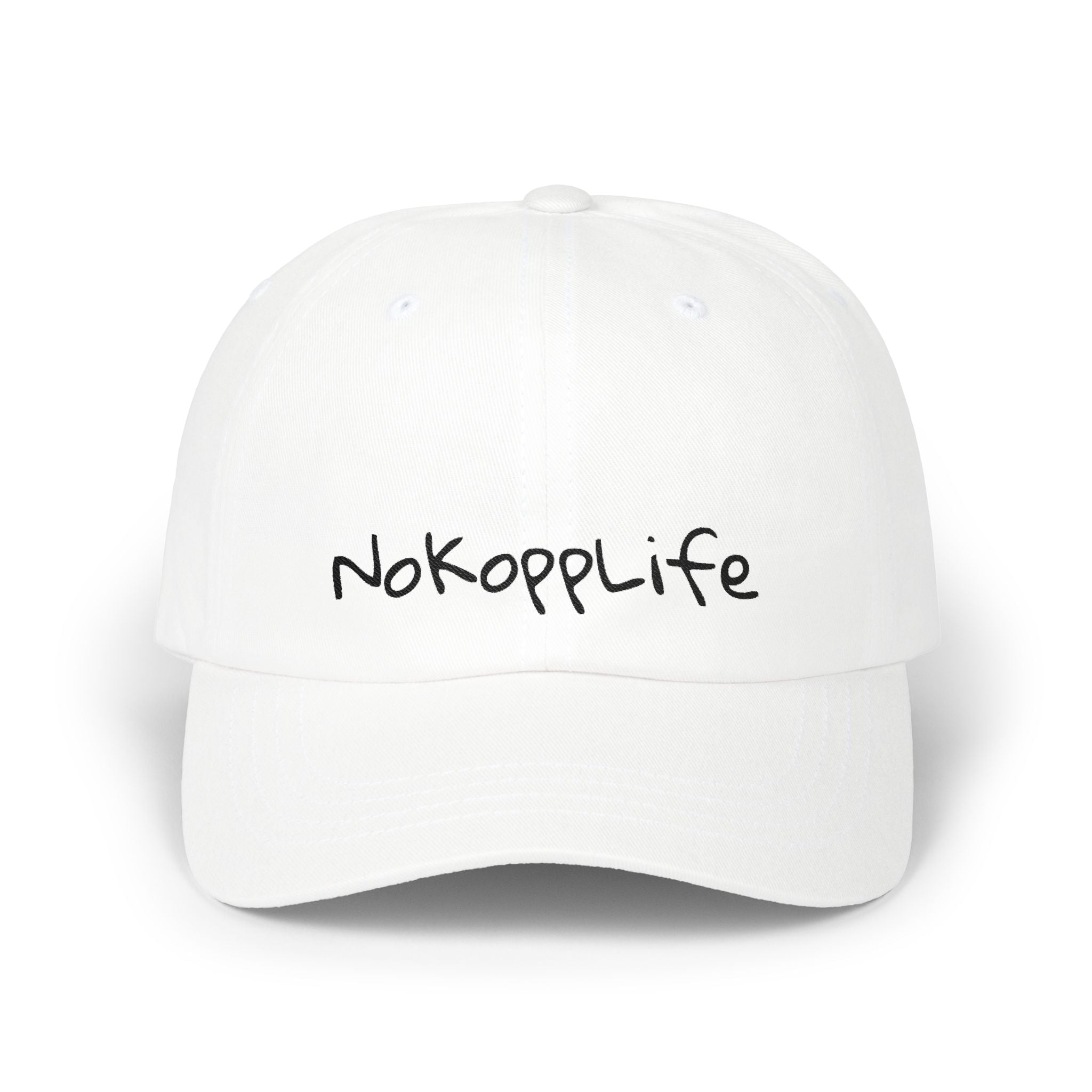 NoKoppLife Dad Cap – Casual White Embroidered Baseball Hat